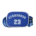 Royal blue children nylon crossbody bag with STARSBRUG 23 print and white trim - Blue
