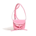 Pink glossy patent leather mini crossbody bag with a sweet bow for little girls - Pink
