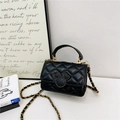 Sac bandoulière noir matelassé pour fille avec chaîne et fermoir oreilles de souris - Noir
