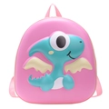 Pink 3D cartoon dinosaur eggshell backpack for kids with durable EVA hard shell - Rose Pink
