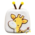 Zaino a guscio d'uovo con giraffa per bambini con corna 3D e guscio rigido in EVA resistente - Bianco