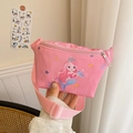 Pink cartoon mermaid kids fanny pack with adjustable strap and top zipper closure - Pink Mermaid