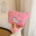 Pink cartoon unicorn waist bag for kids with adjustable strap and I CAN FLY print - Pink Horse