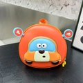 Orange cartoon car preschool backpack for kids with letter P detail and shell shape - Orange