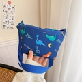 Dunkelblaue Kinder Brusttasche mit Dinosaurier-Print und verstellbarem Schultergurt - Blau