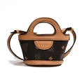 Mini vintage brown bear patterned cross-body bag for girls with adjustable shoulder strap - Brown