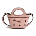 Bolso bandolera rosa para niña con oso de dibujos animados y asas de mano suaves - Rosa