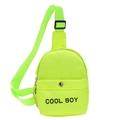 Neon green kids chest bag with adjustable black strap and COOL BOY print detail - Fluorescent Green