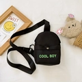 Cool Boy black nylon chest bag for kids with green logo and adjustable strap - Black