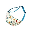Cartoon dinosaur print kids crossbody chest bag with adjustable blue shoulder strap - Blue