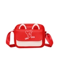 Petit sac bandoulière carré rouge et blanc pour enfants avec motif koala et oreilles 3D - Rouge