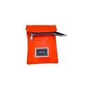 Mini borsa a tracolla in pelle verniciata arancione lucida con etichetta a scacchi - Arancione