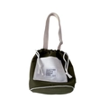 Sac seau minimaliste en toile pour enfants avec cordon de serrage en vert olive et blanc - Vert