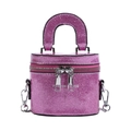 Mini sac seau pailleté rose pour enfants avec détails argentés et poignée - Rose Rouge