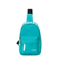 Fashionable cyan blue kids chest bag with white fashion letter print and adjustable strap - Large / Green