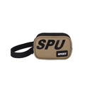 Mini borsa a tracolla per bambini in tela kaki con etichetta SPORT nera e stampa SPU - Cachi