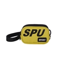 Mini borsa a tracolla gialla in tela per bambini con stampa SPU e SPORT in nero - Giallo