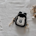 Mini zaino panda bianco e nero per bambini con design carino di orecchie animali - Nero