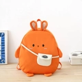 Zainetto arancione a forma di coniglio per bambini con lunghe orecchie e mini borsa sport - Arancione