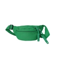 Kids grass green canvas fanny pack with dual zippers and woven pullers for boys - Green