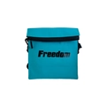 Bright blue kids crossbody backpack with bold black Freedom letter print design - Blue
