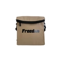 Khaki canvas crossbody bag for kids with black zipper and Freedom letter print - Khaki