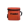 Bright orange nylon crossbody backpack for children with black Freedom letter print - Orange