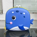 Zaino per bambini a forma di balena blu con guscio rigido in EVA e dettagli gialli vivaci - Blu