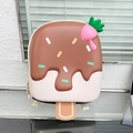 Sac à dos rigide pour enfants en forme de glace au chocolat, coloris marron et crème - Marron