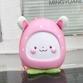 Zaino rigido a forma di coniglietto fragola rosa per bambini con graziose orecchie di peluche - Rosa