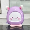 Zainetto viola a forma di coniglio per bambini con orecchie di peluche e guscio rigido EVA - Viola