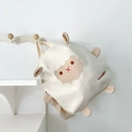 Zaino bianco per bambini a forma di pecora con graziose orecchie 3D e ricami fini - Bianco