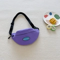 Marsupio in tela viola per bambini con tracolla regolabile e toppa con logo - Viola