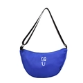 Blue crescent nylon crossbody bag with GQ letter print and adjustable black strap - Blue