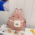 Borsa a tracolla con coniglio rosa, tracolla regolabile e tasca decorativa - Rosa
