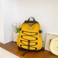 Sac à dos jaune léger pour enfants avec cordon de serrage et détail élastique noir - Jaune