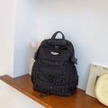 Sac à dos en toile noire pour enfants avec cordon de serrage et boucles réglables - Noir