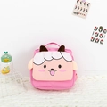 Roze kinderrugzak met cartoon schaap ontwerp en 3D-oren van canvas voor meisjes - Roze