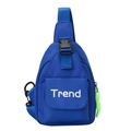Sac de poitrine bleu pour enfants avec imprimé Trend et détail de zip vert fluo - Bleu