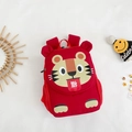 Sac à dos rouge pour enfant avec tigre de dessin animé et caractère Fu fêté - Rouge