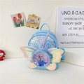 Lichtblauwe kinderrugzak met pailletten, vlindervleugels en Elsa-personageopdruk - Blauw