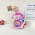 Roze kinderrugzak met pailletten vlindervleugels en Frozen print voor kleine meisjes - Rozerood