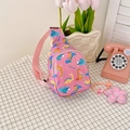 Pink toddler chest bag with cartoon dinosaur prints and adjustable strap - Pink Dinosaur