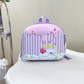 Cute purple shell backpack for toddlers with cartoon castle and pink cream 3D patterns - Purple Castle