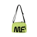 Neon green streetwear crossbody bag for kids with black MLF letters and adjustable strap - Neon Green