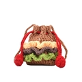 Simpatica borsa a secchiello a forma di hamburger all'uncinetto per bambini colorata - Piccolo