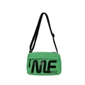 Neon green nylon kids crossbody bag featuring black NF print and adjustable strap - Green