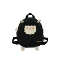 Sac à dos mouton noir léger pour bambins avec oreilles 3D mignonnes et bretelles réglables - Noir