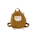 Sac à dos enfant motif agneau marron en toile avec oreilles 3D adorables - Marron