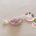 Rosa Kinder-Gürteltasche aus Canvas mit süßem Tiermotiv und verstellbarem Riemen - Rosa Hund